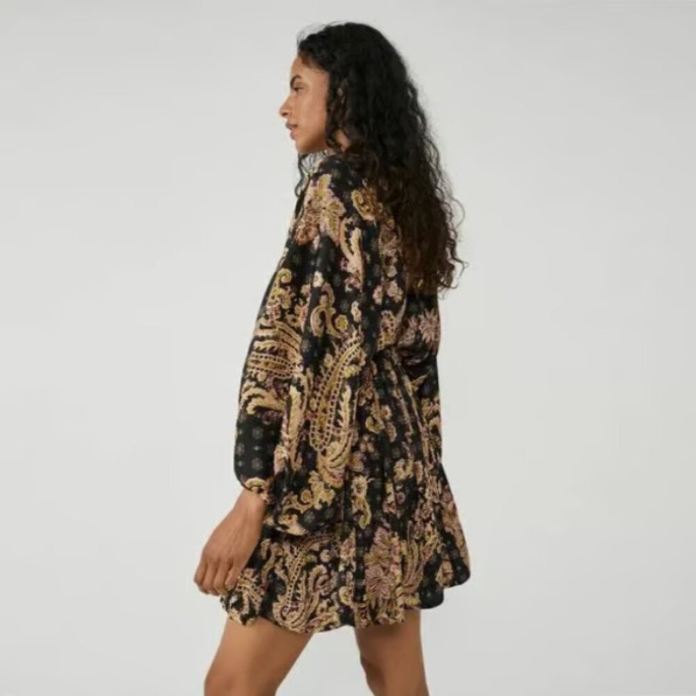 Free People Arzel Printed Mini Dress NWOT - Picture 3 of 11